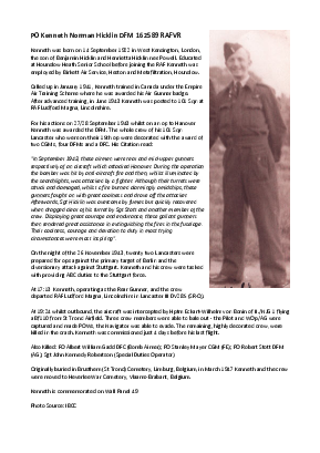 A preview of a PDF biography for Hicklin, Kenneth Norman